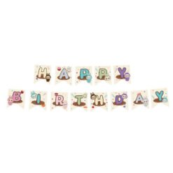 Banderole colorée 'Happy Birthday' festive pour Anniversaire Kit Fêtes & anniversaires – univers Labubu.