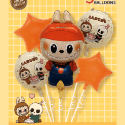 Anniversaire Kit Fêtes & anniversaires – univers Labubu Ballons avec ballons Labubu colorés et personnages adorables.
