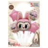 Anniversaire Kit Fêtes & anniversaires – univers Labubu Ballons featuring 5 cute Labubu balloons in pink and colorful designs.