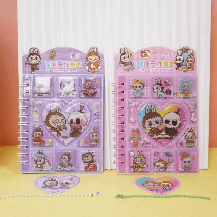 Rentrée Scolaire Primaire Labubu, cahiers Kawaii avec personnages adorables pour la rentrée scolaire.