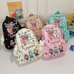 Fourniture scolaire collège Labubu - Cartables Kawaii colorés et mignons avec des personnages adorables.