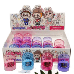 Fourniture scolaire collège Labubu - Boîte de taille-crayon double trous colorée avec caractère kawaii.