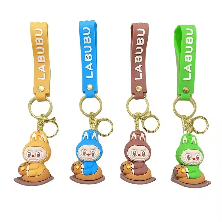 Porte-clés Labubu – Accessoire mignon pour clés, sacs et déco avec figurines colorées et bracelets.
