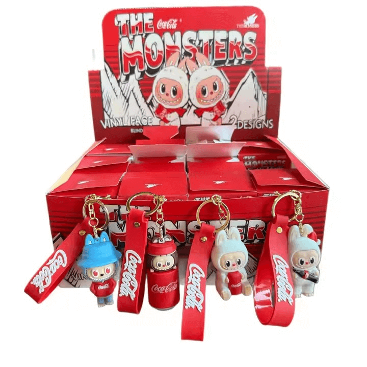 Porte-clés Labubu Coca Cola - Une collaboration pétillante en édition spéciale avec plusieurs designs funky.