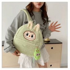 Sac à dos peluche Labubu – Mignon, doux et pratique, modèle adorable à oreilles de lapin.