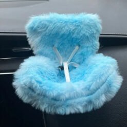 Siège Auto Labubu – Confort et Sécurité pour votre labubu, siège en fausse fourrure bleue pour protection douce.