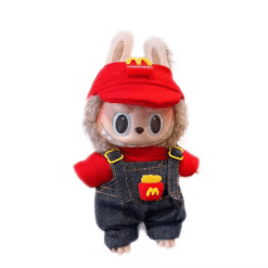 Tenue Labubu McDonald pour homme – Originale et fun pour figurine Labubu habillée en tenue McDonald.