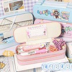 Trousse Labubu multifonction la rentrée avec style !, rangement coloré pour stylos et accessoires scolaires.