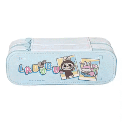 Trousse Labubu multifonction la rentrée avec style !, trousse colorée avec motifs amusants et double zip.